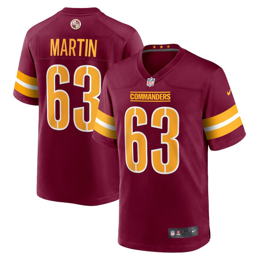 Men Washington Commanders #63 Wes Martin Nike Burgundy Game Player NFL Jersey